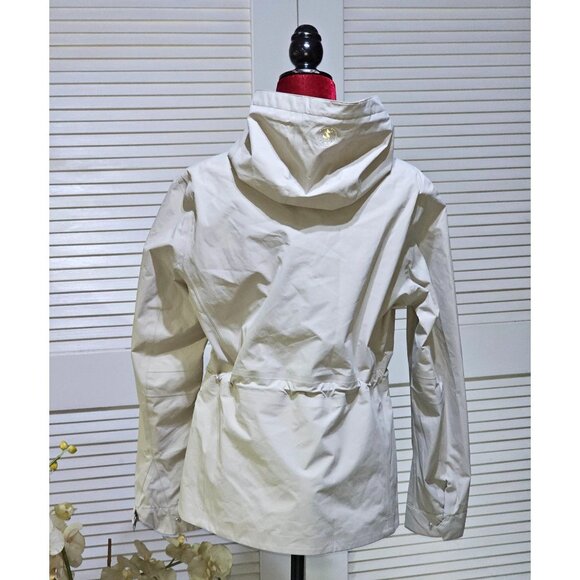 NWT Save The Duck Women's Beige Pro-Tech  Waterproof Hooded Jacket Size 4 2616 - Picture 4 of 12